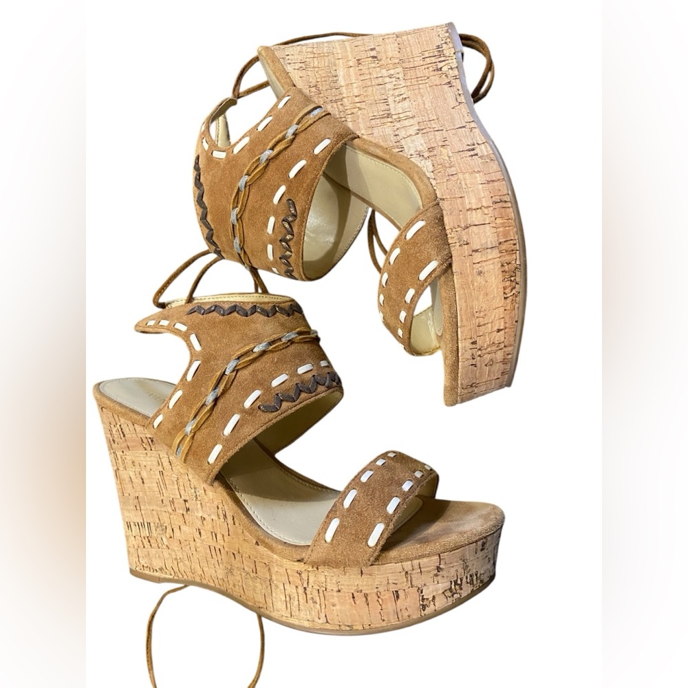 Ivanka Trump cork platform wedges size 8